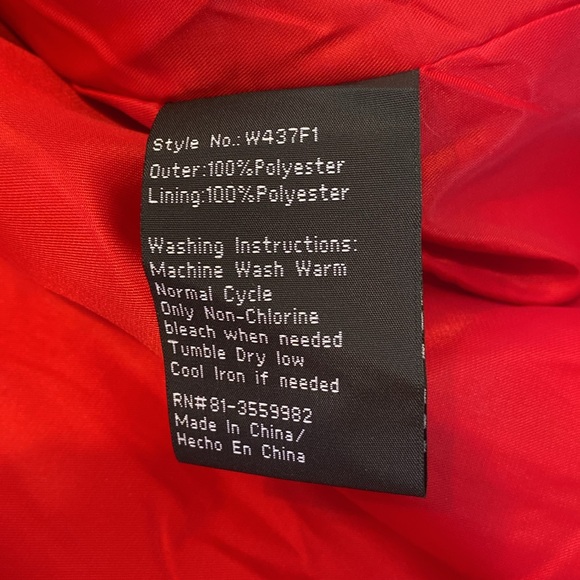 Red XL coat with belt, A line - Picture 7 of 7